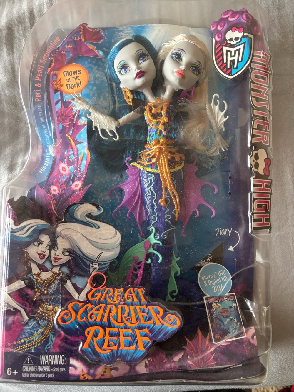 monster high Two-Headed Mermaid Doll in Purple, Blue & White
